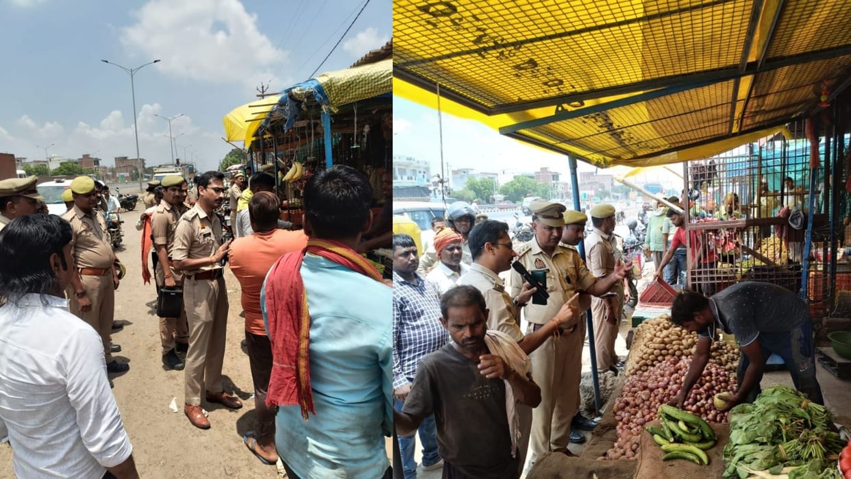 Deputy Commissioner of Police Gomti Zone conducted a surprise inspection of Kachhwa Road Vegetable Market