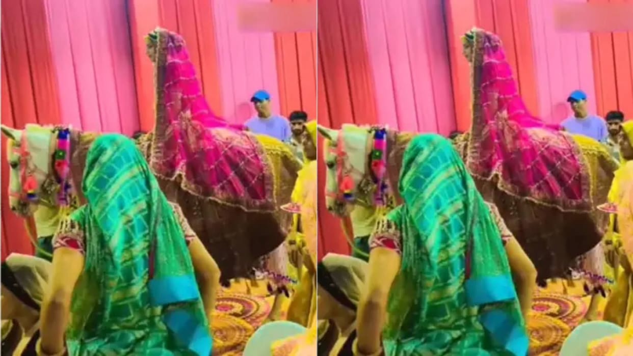 The bride entered the wedding sitting on a mare the baraatis were surprised Video goes Viral on Internet