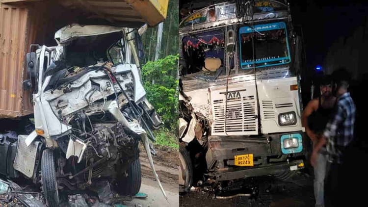 हरिद्वार-नजीबाबाद हाईवे पर हादसा: देर रात कंटेनर और ट्रक की जोरदार टक्कर, ड्राइवर की मौत, लगा कई किमी लंबा जाम