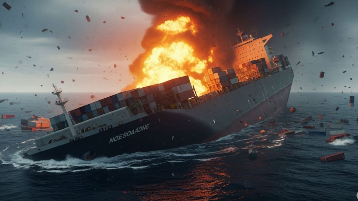cargo ship morning midas sinks alaska 3000 cars Ev fire destroyed