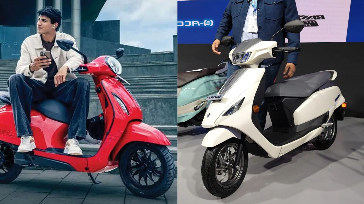 Suzuki e access vs bajaj chetak 3001 electric scooter comparison