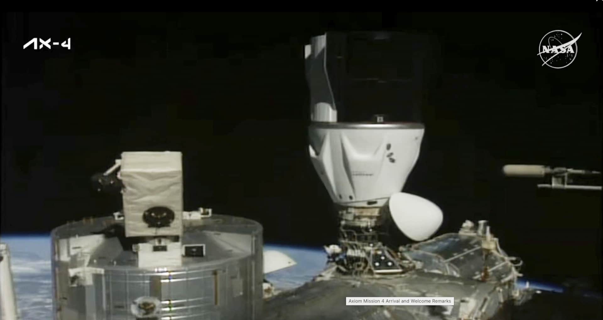 Shubhanshu Shukla Space-X Dragon spacecraft docked to International Space Station Axiom-4 mission