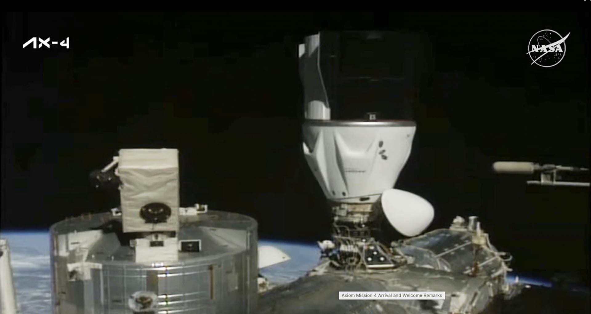 Shubhanshu Shukla Space-X Dragon spacecraft docked to International Space Station Axiom-4 mission