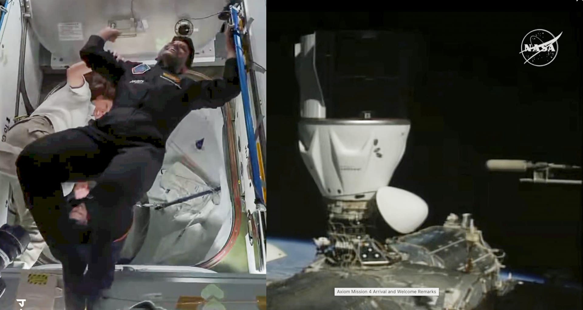 Shubhanshu Shukla Space-X Dragon spacecraft docked to International Space Station Axiom-4 mission