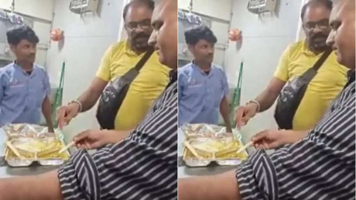 A man argued with the pantry staff over the bad lentils railways had to respond immediately Video Viral