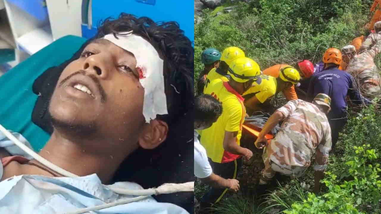 Rudraprayag Accident Vehicle carrying passengers going for Badrinath Darshan crashes death and injury