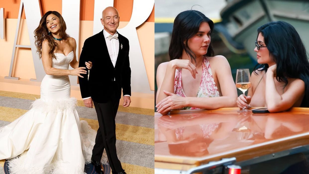 Jeff bezos and lauren sachez wedding hollywood stars including kylie jenner kim kardashian attending an event