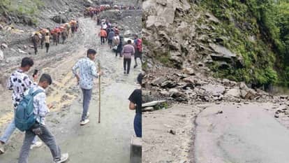 Kedarnath Yatra affected debris stones falling continuously Sonprayag and Gaurikund pilgrims facing problems