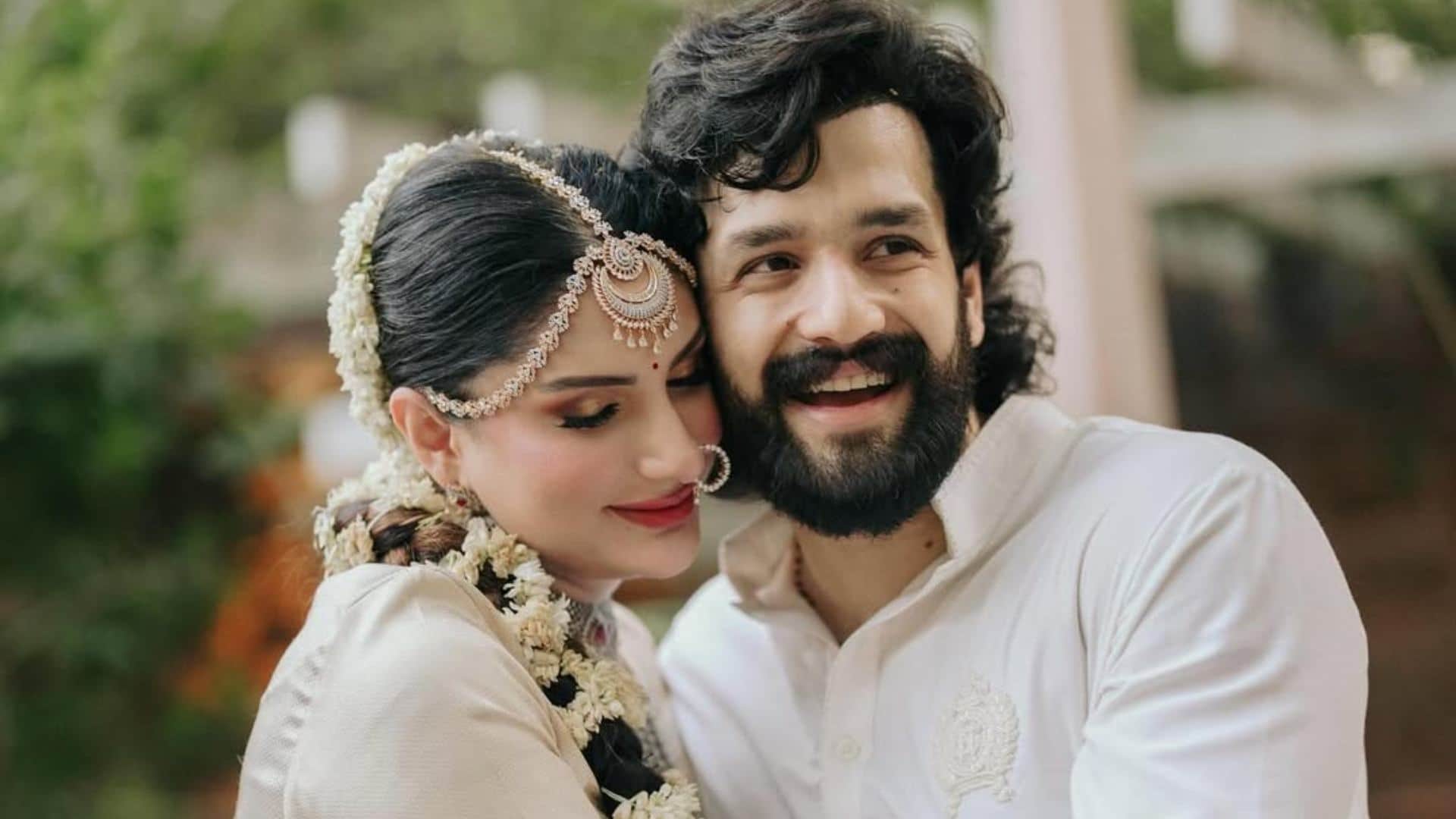 Akhil Akkineni Shares wedding photos with zainab ravdjee