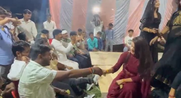 Video of Isanagar block secretary throwing notes on a female dancer goes viral