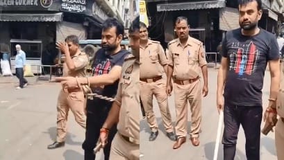 Kanpur Police paraded Shahid Piccha in handcuffs in the area he was arrested in an encounter