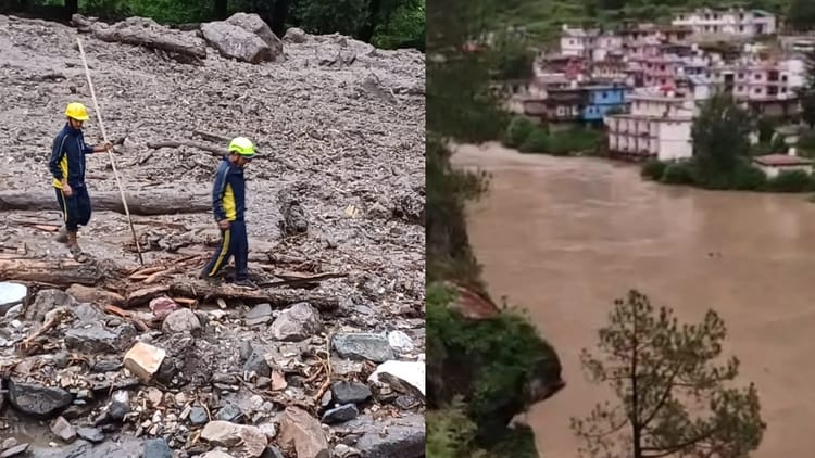 उत्तरकाशी में बादल फटा: यमुनोत्री हाईवे पर तेज सैलाब में बहे कई मजदूर, नदी का बहाव रुकने से झील बनी, तस्वीरें