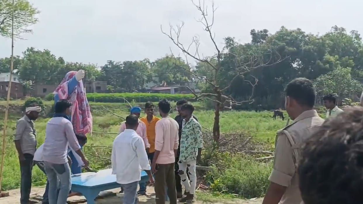 Chaotic elements broke the statue of Baba Saheb villagers were angry