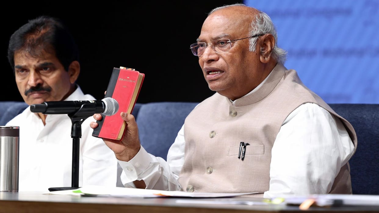 Mallikarjun Kharge Will fight tooth and nail if any word is touched in Constitution