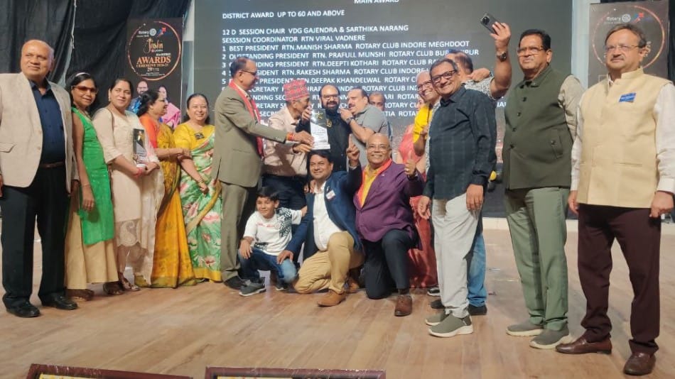 Indore news: Rotary Club of Indore Meghdut awarded best club in District 3040