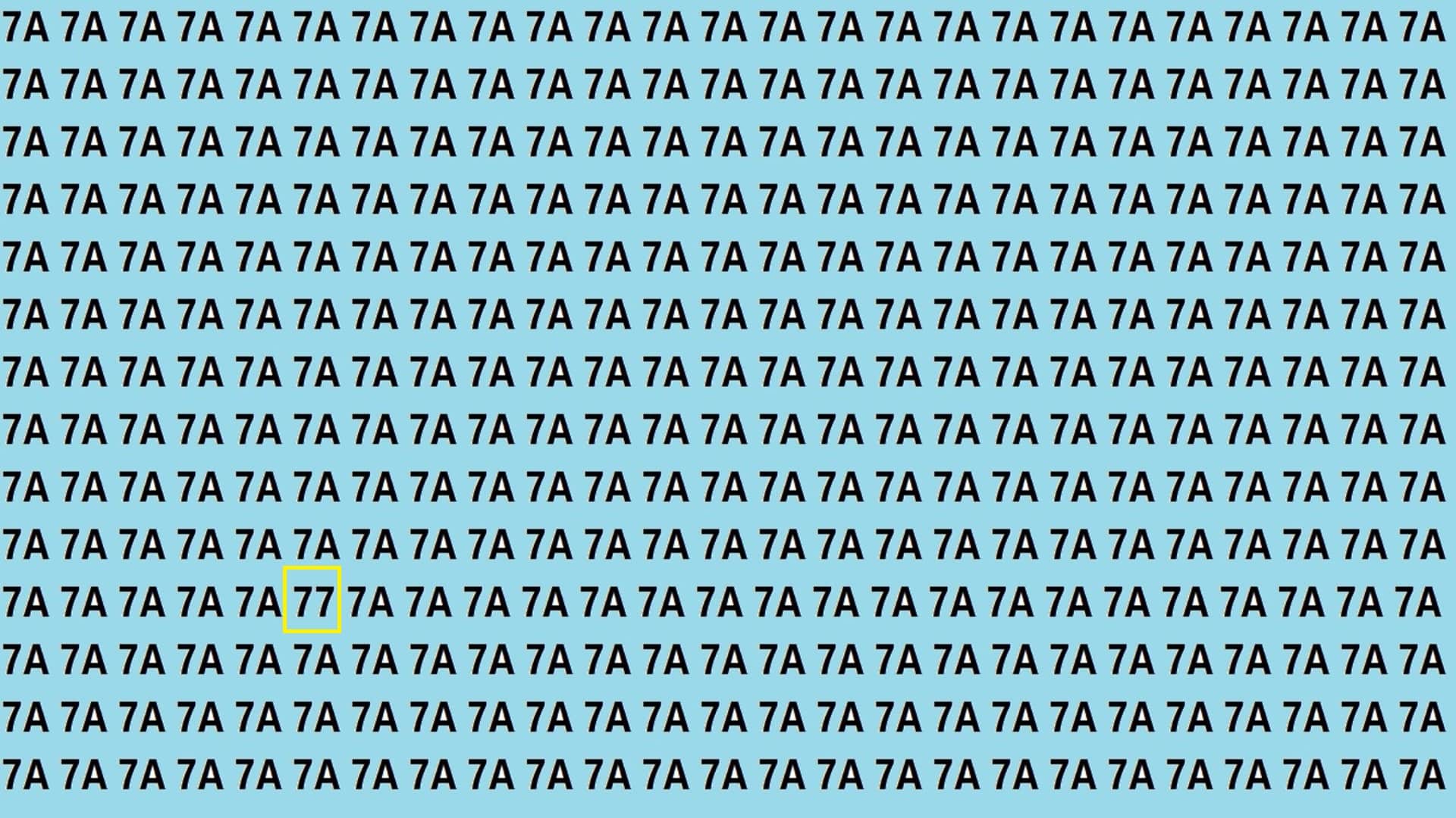 Optical Illusion Iq Test Brain Test If You Have Hawk Eyes then Find 77 in 15 Seconds