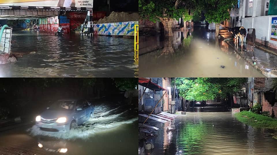Roads submerged underpass drowned Shocking pictures of Mathura after rain