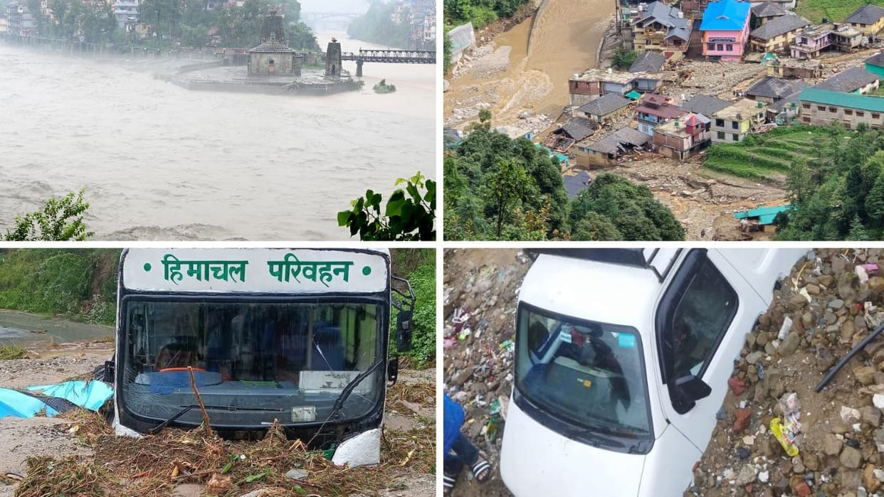 Clouds burst at 17 places in Himachal Pradesh in one night 18 people died 34 missing 332 rescued