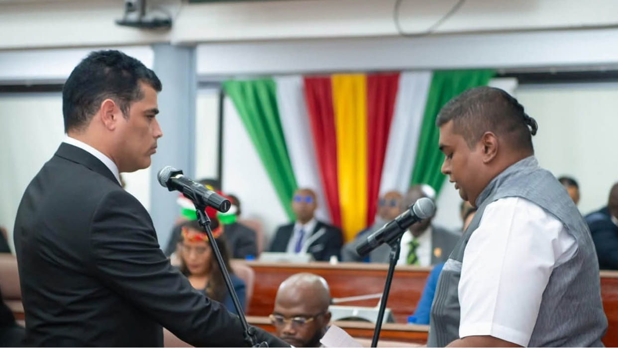 Ashwin Adheen became the Speaker of the Parliament of Suriname, took oath in Sanskrit