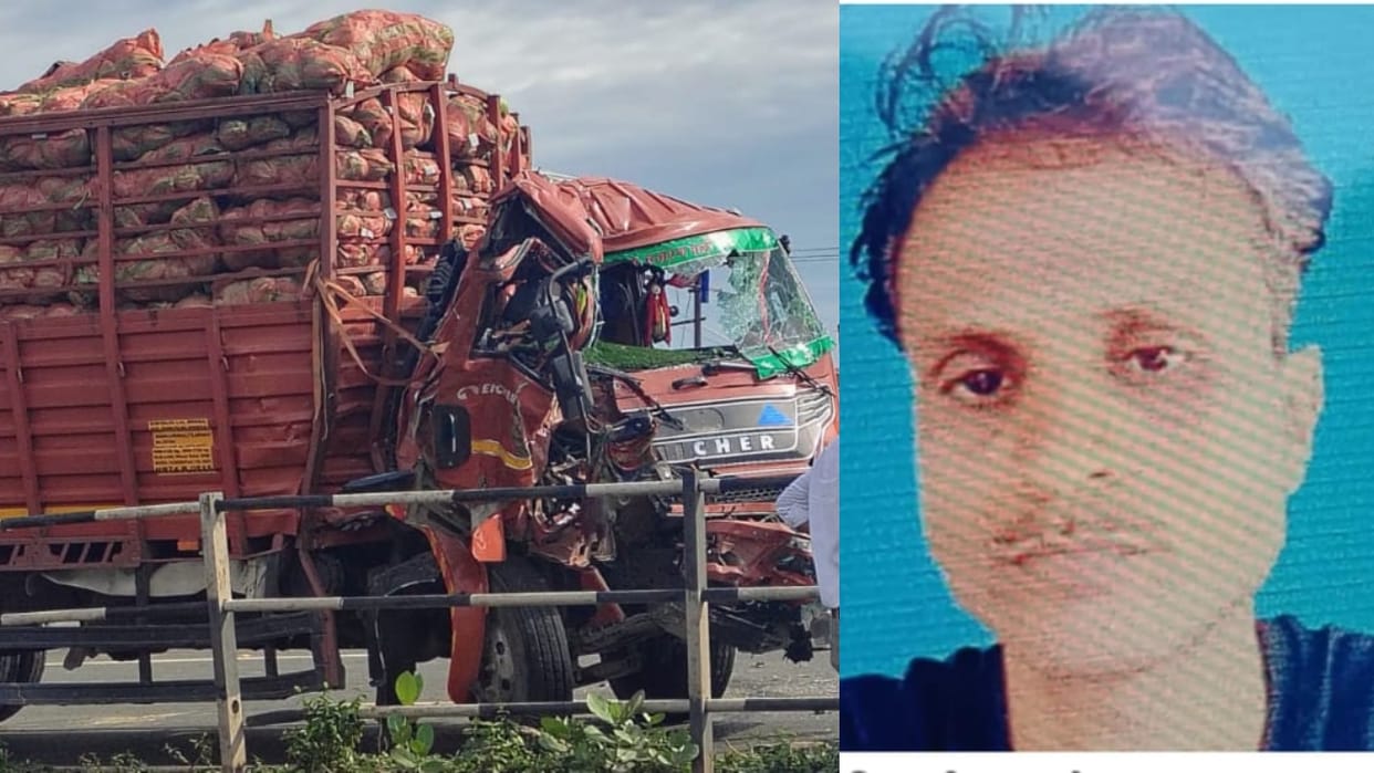 driver died due to DCM collided with truck parked on the highway in shahjahanpur