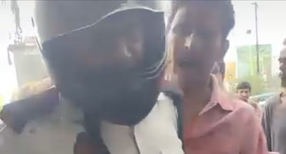 Kanpur A fight broke out between a constable and a youth at Ghantaghar crossing matter is being investigated