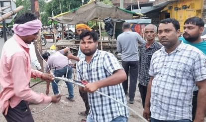 Jalaun Wire fell on young man who was running after seeing spark of HT line SDO said investigation will done