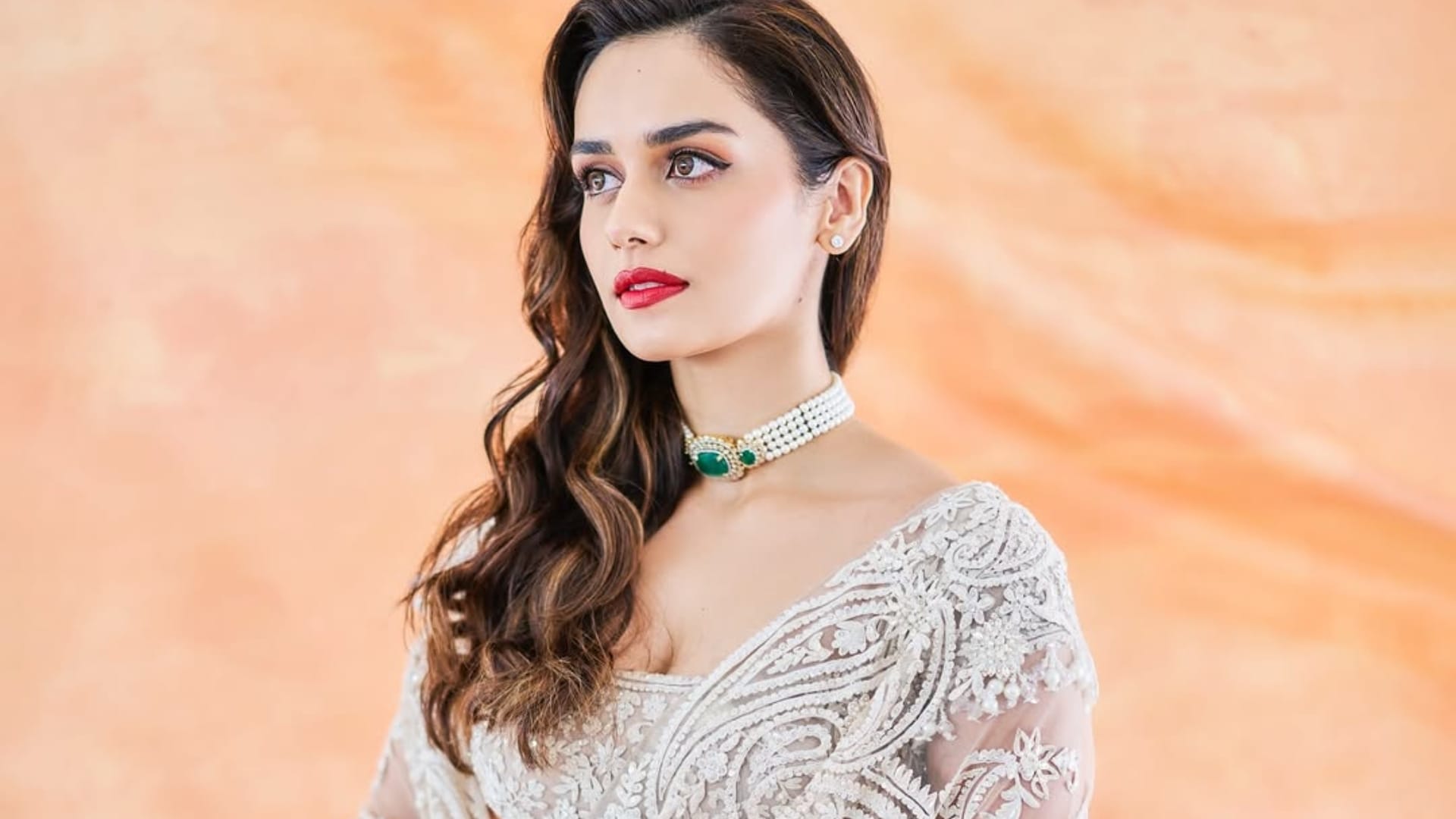 Manushi Chhillar New Gorgeour White saree lookm for her upcoming movie Maalik Trailer Launch