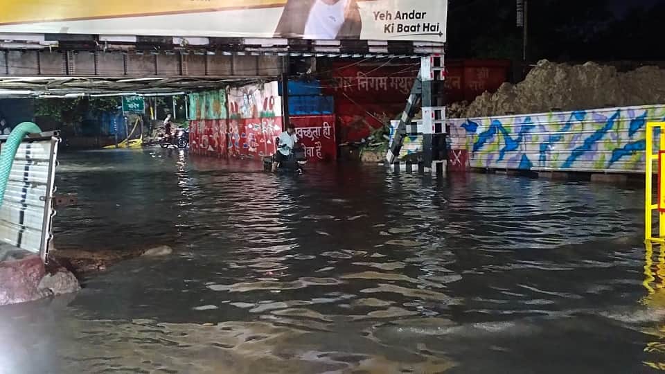 Roads submerged underpass drowned Shocking pictures of Mathura after rain
