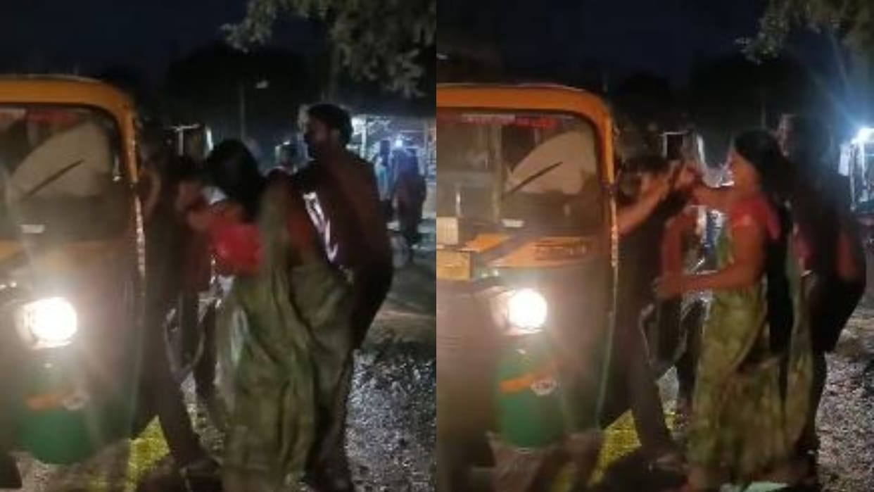 Woman slapped auto driver and beat him with slippers video goes viral in Budaun
