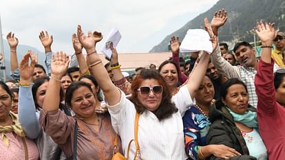 A group of Amarnath pilgrims arrive at base camp of Baltal.The first phase of annual Amarnath Yatra will begin