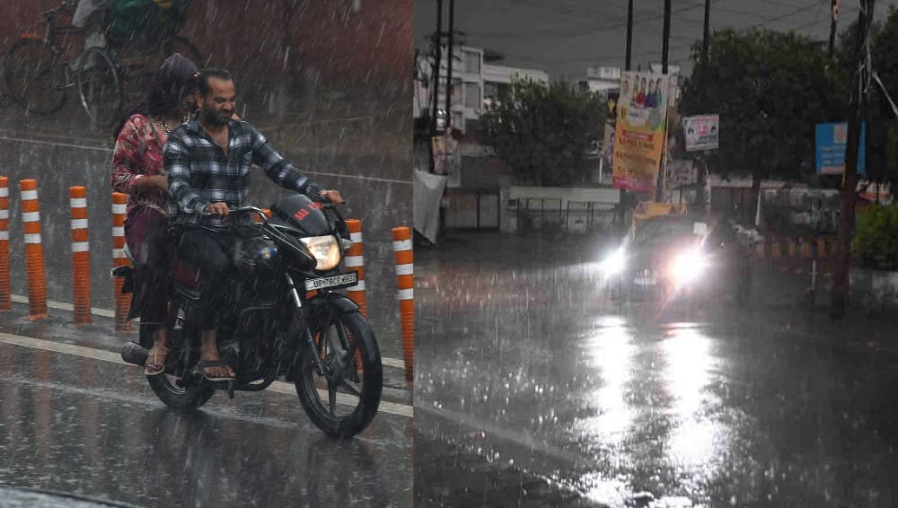 Kanpur Weather Heavy rain in Lalbangla and Chakeri less rain in other places pocket rain started early