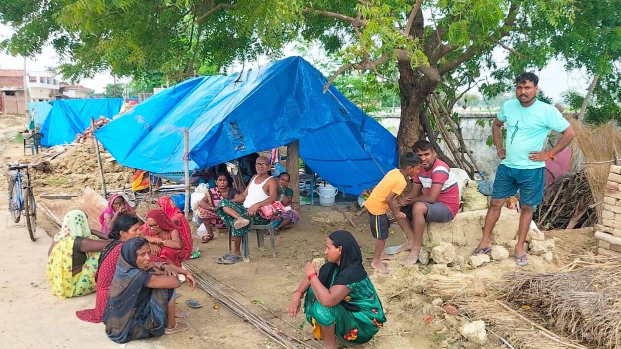 houses demolished by Defence Estates Department in Bilaicha village in Ghazipur