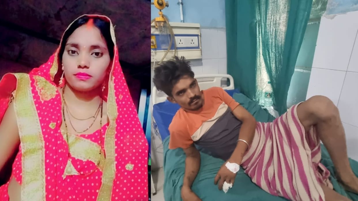 husband killing wife with sharp weapon and attempted suicide in Bhadohi