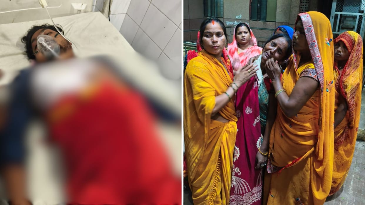 Bank manager driver shot on road in sonbhadra seeing crowd miscreants ran away with bike keys