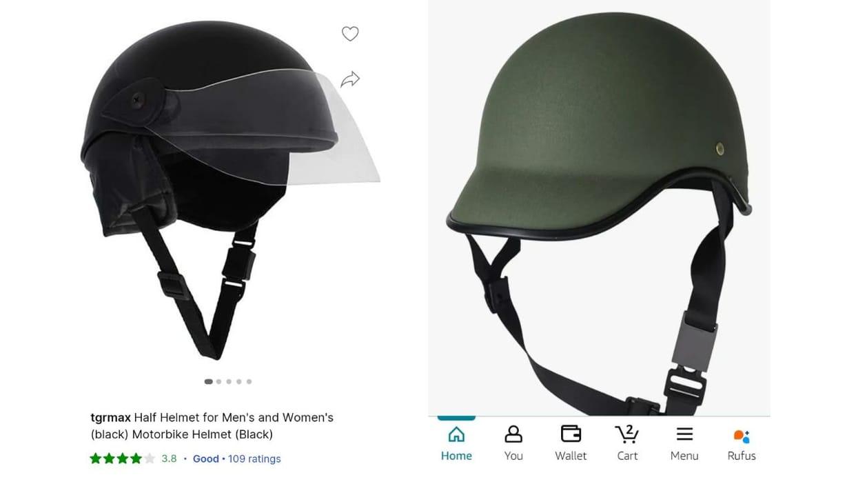 fake helmets selling on online shopping platforms without ISI mark details