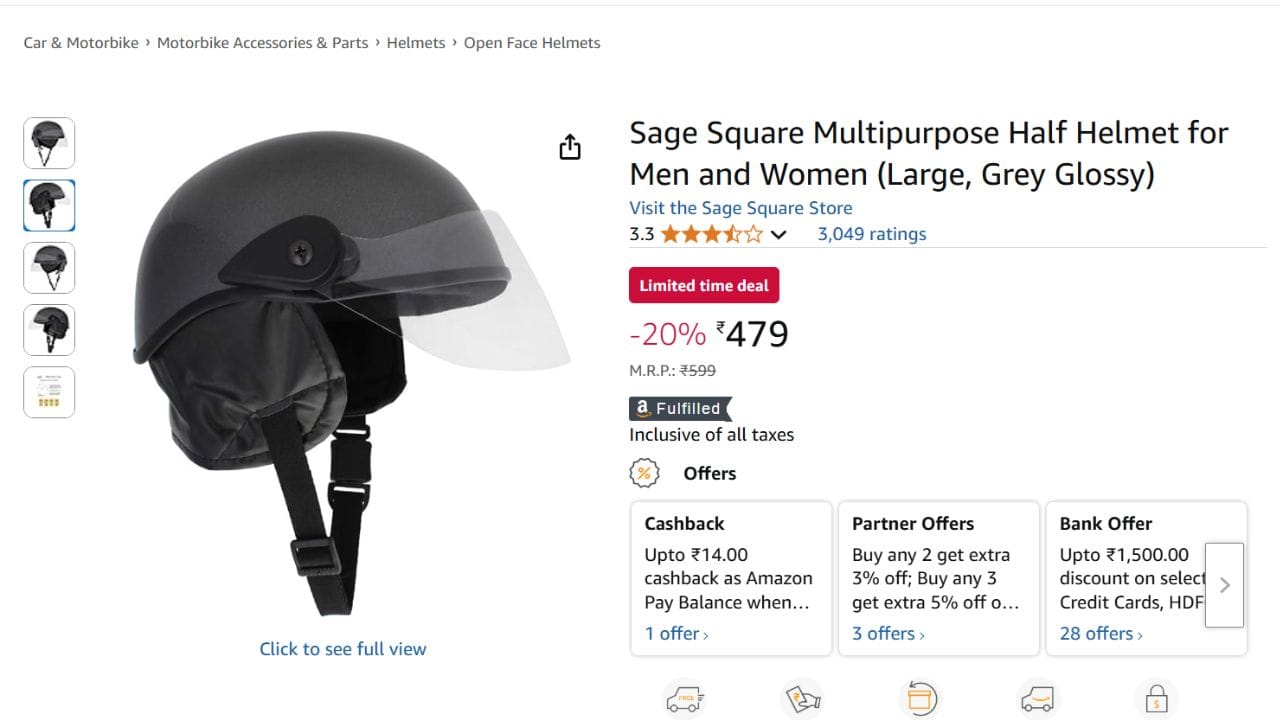 fake helmets selling on online shopping platforms without ISI mark details
