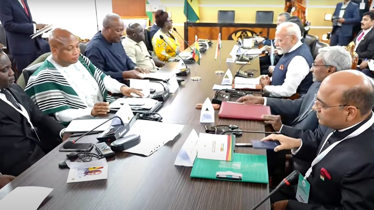 PM Modi in Ghana Prez Mahama meeting Bilateral Ties Discussion Security through Solidarity mantra