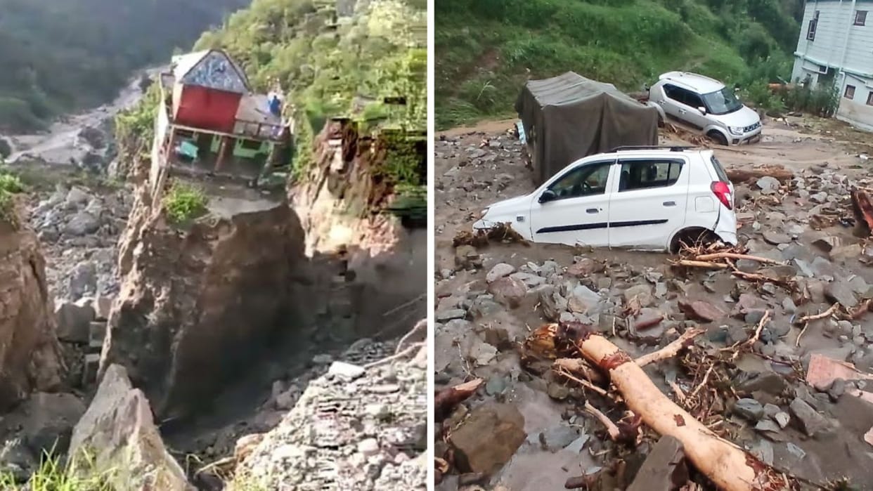 Mandi Cloudburst Disaster affected people Dharampur Syathi village their house nor their land is left