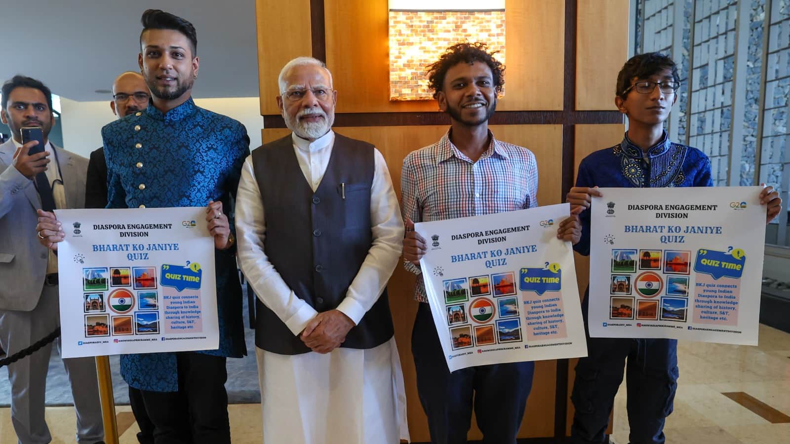 PM Modi Trinidad and Tobago Visit Port of Spain Photos meeting  Kamla Persad Bissessar Indians artists youth