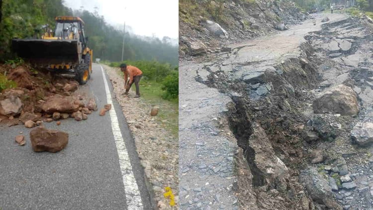 Gangotri Highway: भटनाड़ी के पास भू-धंसाव, बार-बार बाधित हो रहा हाईवे, बीआरओ की मशीनें खोलने में जुटी