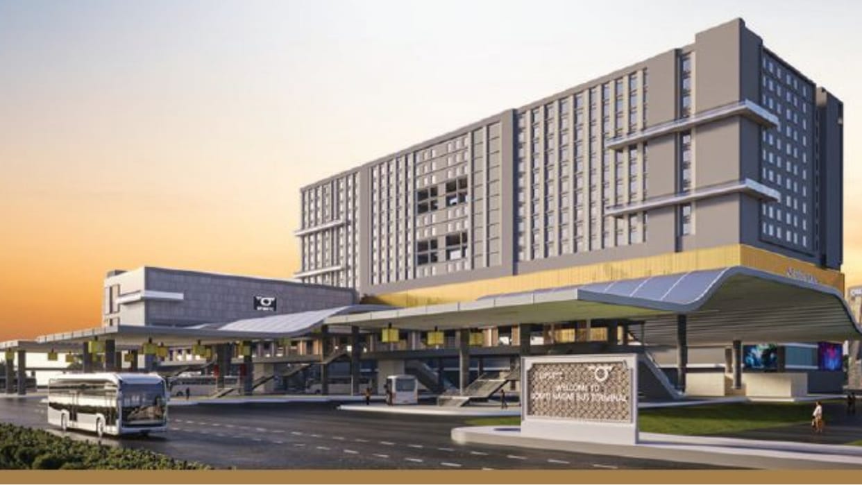 A 15 storey high tech bus station being built Gomti Nagar 60 thousand passengers get relief