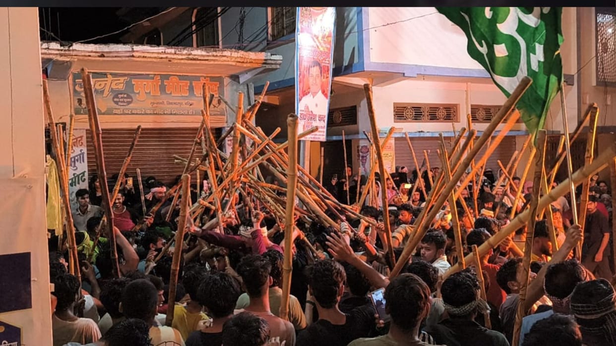 Moharram seventh day Procession in ballia grand display of weapon