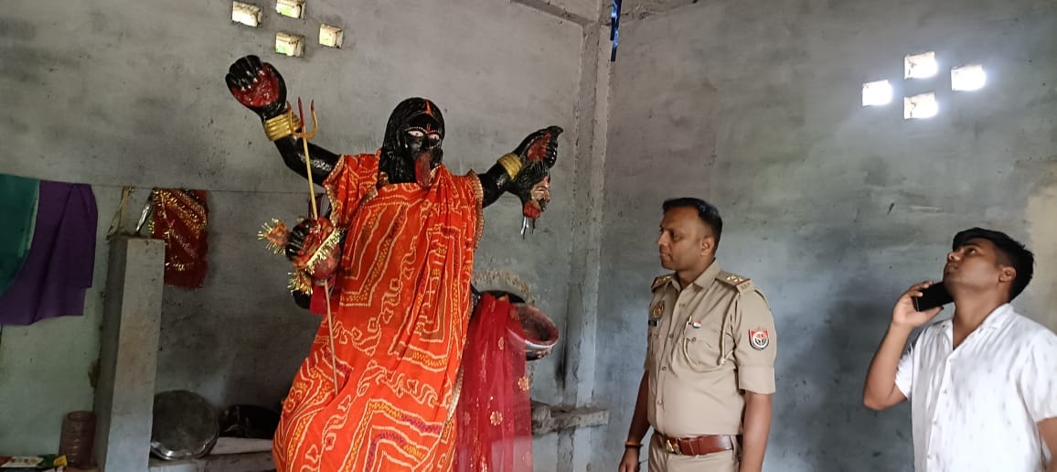 Kanpur Maa Kalis statue vandalized locals angry. two accused arrested interrogation continues