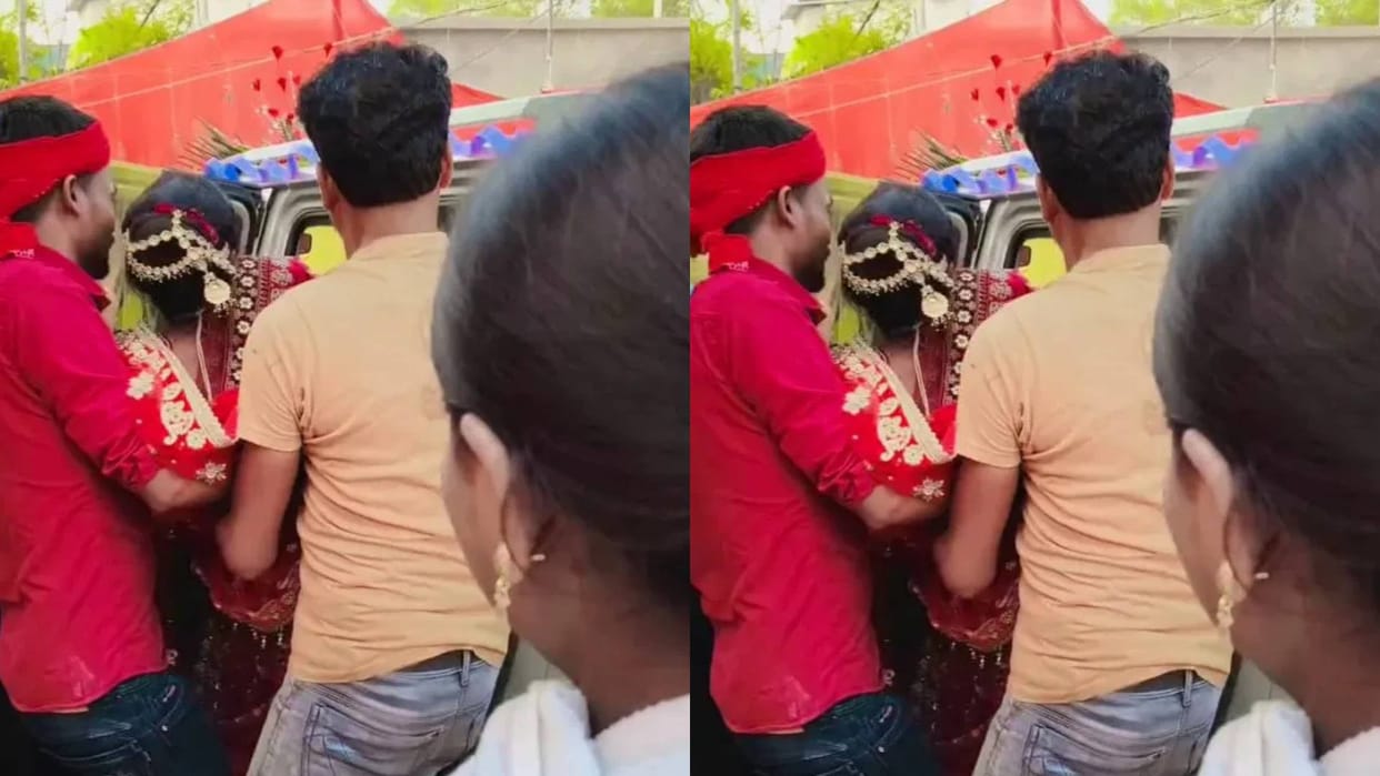 The girl was stuffed in the car in such a way during the farewell Video goes Viral on Internet