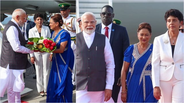 त्रिनिदाद एंड टोबैगो में पीएम मोदी का स्वागत