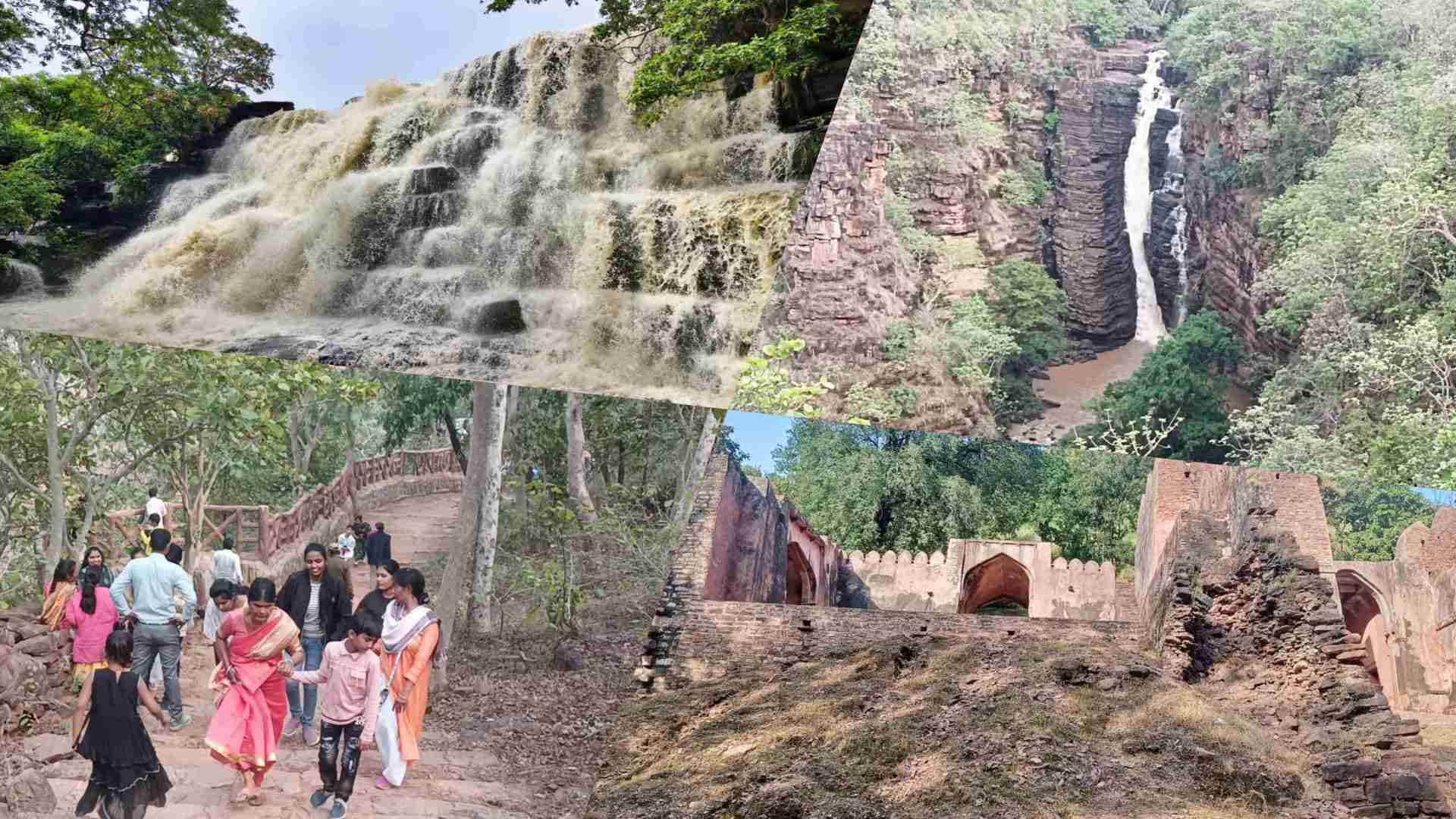 MP News Monsoon Magic in Damoh Tourists Flock to Sangrampur Waterfalls and Bhadbhada