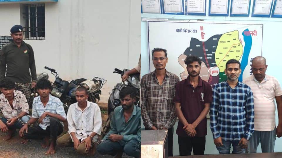 Police arrested eight accused in theft and gambling case in Dhamtari