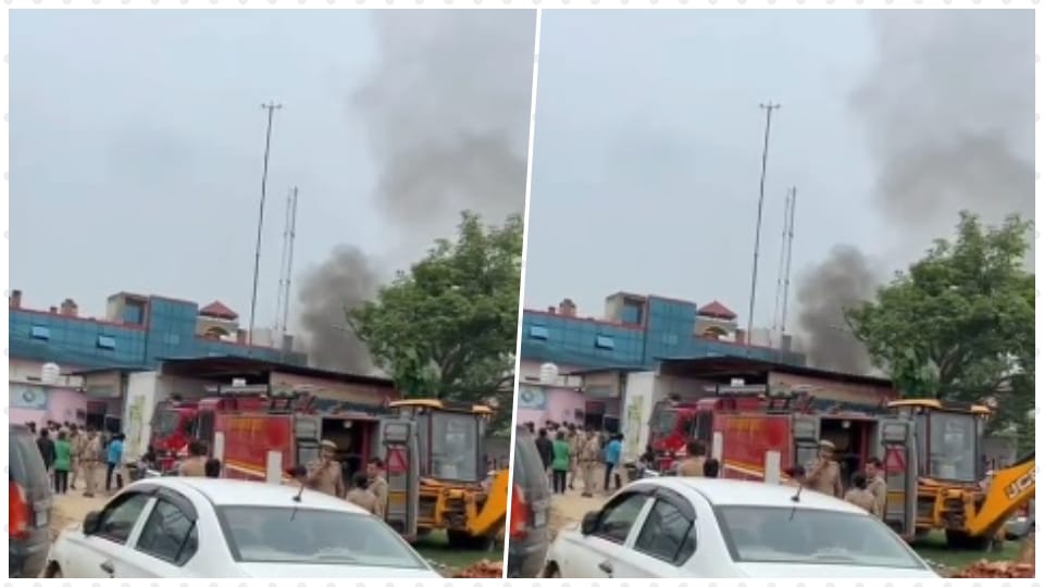roof collapsed due to fire in the store room of Tronica City police station