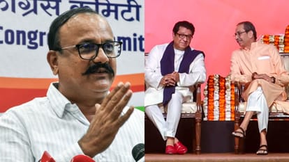 महाराष्ट्र कांग्रेस अध्यक्ष हर्षवर्द्धन सपकाल और राज ठाकरे, उद्धव ठाकरे