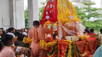 Kids Jagannath Rath Yatra was taken out from ISKCON with Shri Harinam Sankirtan